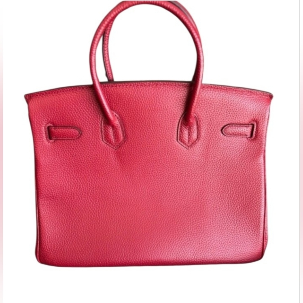 "Birkin" Style Leather Handbag - Picture 2 of 3